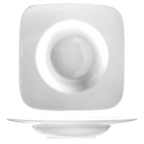 Thumbnail image #1 for International Tableware Paragon PA-975 Square Porcelain Pasta/Salad Bowl, 13 oz, 9-3/4", Round Well 1 Dozen