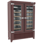 Thumbnail image #1 for Infrico USA IMD-EVV49R2G Two-Section Glass-Door Reach-In Refrigerator with Wood Exterior and Stainless Steel Interior