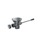 Thumbnail image #1 for NBR Equipment P5LD2 Lever Handle Waste Drain with Overflow Cap, Brass Body, 2" Male/1-1/2" Female Threads