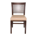 Thumbnail image #1 for JustChair Manufacturing W91118-COM Stackable Wood Side Chair, Decorative Ladder Back, 3-Inch Upholstered Seat, COM
