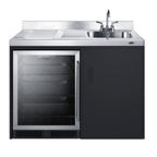 Thumbnail image #1 for Summit Commercial CK48NCSINKR 48-Inch All-in-One Kitchenette with Right-Swing Cabinet, Frost-Free Beverage Center, Sink and Faucet