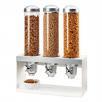Thumbnail image #1 for Cal-Mil Luxe 3598-3-55 Countertop Cereal Dispenser, 3 x 4-1/2 L Cylinders, Turn & Serve Mechanism, Metal Frame