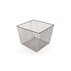Thumbnail image #1 for G.E.T. Urban Renewal WB-305-MG Square Powder-Coated Iron Serving Basket, Metal Grey, 11" x 8" H Case of 6
