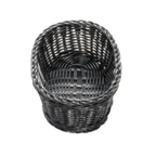 Thumbnail image #1 for TableCraft Products Ridal M2474 Oval Black Polypropylene Fast Food Basket, Hand-Woven, 9-1/4" x 6-1/4" x 3-1/4" Case of 12