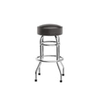 Thumbnail image #1 for Flash Furniture XU-D-100-DKBRN-GG Backless Swivel Bar Stool, Dark Brown Seat, Chrome Double-Ring Frame, 500 lb Capacity