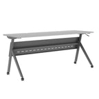 Thumbnail image #1 for Flash Furniture MT-M7224-Y-LEG-GRYGRY-GG Rectangular Flip-Folding Training Table, 72"W x 24"D x 30"H, Gray, Y-Legs
