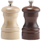 Thumbnail image #1 for Chef Specialties Professional Series Capstan 04202 Salt and Pepper Mill Set, 4-Inch, Ceramic Salt Grinder, Stainless Steel Pepper Grinder