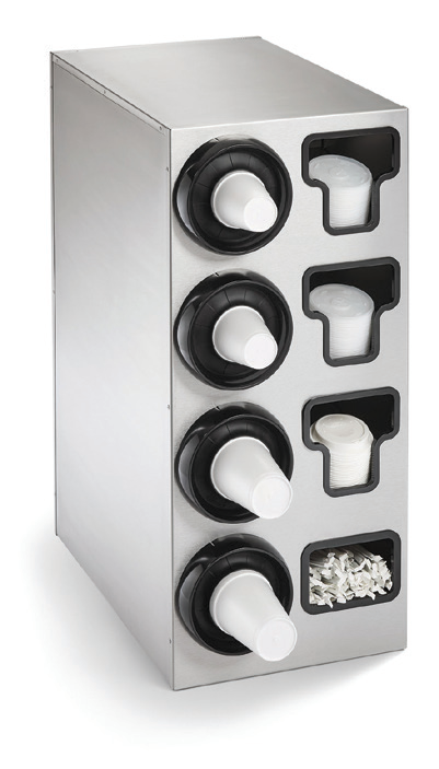 Product image #3 for Vollrath Stainless Steel Vertical Countertop Cup Dispenser Cabinet, 4-High, 4-Sleeve Capacity