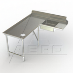 Thumbnail image #1 for AERO Manufacturing 3SDI-L-96 Left-to-Right Soiled Dish Table, 96" Corner-to-End x 60" Machine-to-Corner, 30" Deep, 7" Backsplash