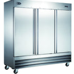 Thumbnail image #1 for SABA S-72R Three-Section Reach-In Refrigerator, 72 cu. ft., Solid Full-Height Hinged Doors, Stainless Steel, Bottom-Mounted Refrigeration
