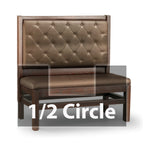 Thumbnail image #1 for JustChair Manufacturing JBSB-WT-SBT-HC-48-GR1/COM Half-Circle Banquette Booth with 2 Corners, Upholstered Seat & Back, Wood Frame, 48"H
