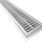Thumbnail image #2 for IMC/Teddy NWR-36-SQ Stainless Steel Floor Water Receptacle, 36"W x 6"D, 4" Deep, Square Grid Grating