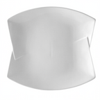 Thumbnail image #1 for CAC China Butterfly BTF-7 Rectangular Porcelain Plate, 7-1/2" x 7" x 1-1/8", Curved Edge, Super White Case of 3 Dozen