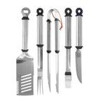 Thumbnail image #1 for Chef Master Mr. Bar-B-Q 02147Y 5-Piece Stainless Steel Barbecue Tool Set with Spatula, Fork, Tongs, Knife & Basting Brush Case of 6