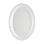 Thumbnail image #1 for CAC China Maxwell MLNC-14 Oval Melamine Platter, White, 13-1/4 x 9-5/8 in, Narrow Rim 1 Dozen