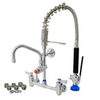 Thumbnail image #1 for Fisher 93310 Mini Pre-Rinse Faucet Unit, 8-Inch Backsplash Mount, Flexible Gooseneck, Spray Valve, Add-On Faucet with 6-Inch Swing Spout