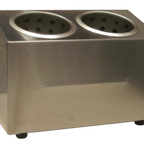 Thumbnail image #1 for Steril-Sil Company CC-LTC-2BR Countertop 2-Hole Insulated/Ice-Cooled Bottle Rail, Stainless Steel
