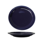 Thumbnail image #1 for International Tableware Cancun CAN-9-CB 9-1/2" Round Ceramic Plate, Narrow Rim, Rolled Edge, Cobalt Blue Case of 2 Dozen