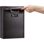 Thumbnail image #1 for Alpine Industries ADI631-04-BLK-KC Wall-Mount Mailbox, Key & Combination Lock, Black, 11-1/4 x 4-3/4 x 16-1/4 in Case of 4