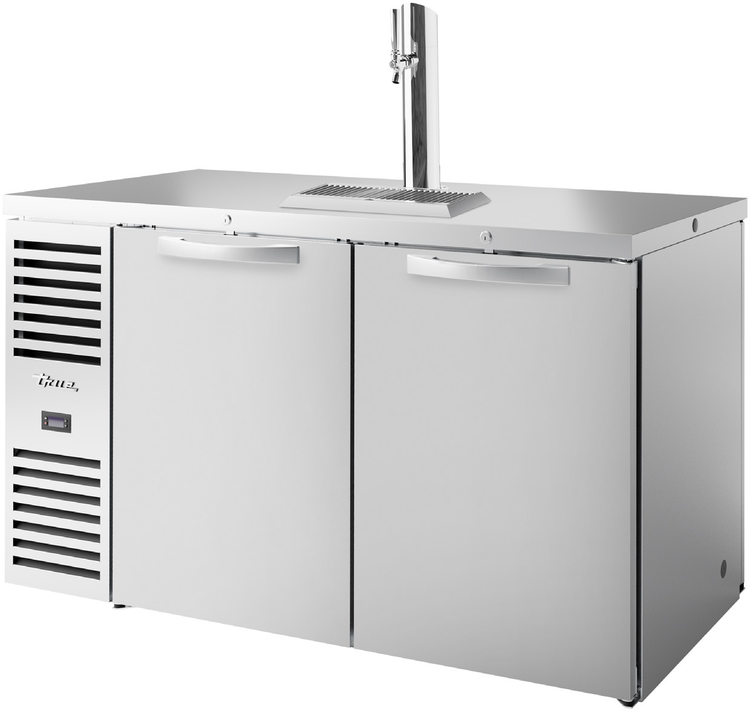 Product image #5 for True Premier Bar 60-Inch Pass-Thru Two-Section Refrigerated Draft Bar Cooler with Stainless Steel Top, 4 Locking Doors, and 1 Faucet Beer Column