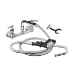 Thumbnail image #1 for Component Hardware Encore KL53-3000 Wall-Mount Pot Filler Assembly, 8" Centers, 72" Stainless Steel Flexible Hose, Hooked Spray Valve