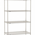 Thumbnail image #1 for Metro Super Erecta SE-2172S-74-S4 Stationary Starter Wire Shelving Unit, 72"W x 21"D x 74"H, 600 lb. capacity per shelf, 2000 lb. capacity per unit
