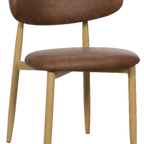 Thumbnail image #2 for JustChair Manufacturing U44518-COM Side Chair, Curved Tufted Upholstered Back, Wood-Look Steel Frame, COM