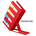 Thumbnail image #2 for Hakka Brothers Corp Clivia JD-86255-RED 4-Compartment Countertop Plastic Cup and Lid Holder, Red