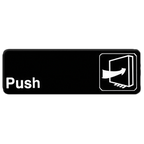 Thumbnail image #1 for Thunder Group PLIS9301BK Push Information Sign, 9" x 3", Self-Adhesive, White Lettering on Black Background Case of 144