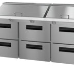 Thumbnail image #5 for Hoshizaki Steelheart SR72B-30MD6 72-Inch Three-Section Mega Top Prep Refrigerator with 6 Drawers, 30-Pan Rail, Stainless Steel