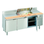 Thumbnail image #1 for La Rosa Refrigeration L-12186-32 Refrigerated Sandwich/Salad Prep Table, 3-Section, 3-Door, 86" Wide, Self-Contained