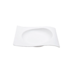 Thumbnail image #1 for Korin Inc Fusion PLL-A4386 Porcelain Plate/Bowl, 10-1/4", Square with Round Well, Wide Rim, Flared Edge