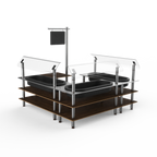 Thumbnail image #1 for Steelite International Mogogo, Modular MGCMLB03WSXF 3-Tier Chilled Salad Station, Self-Service, Insulated Ice Bin, 100-1/2"W x 100-1/2"D