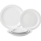 Thumbnail image #1 for Tableware Solutions USA Pure White PWE13017 China Plate, 6-1/2-Inch Round, Narrow Rim Case of 6