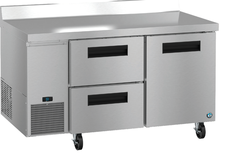 Product image #6 for Hoshizaki Steelheart 60-Inch Two-Section Worktop Refrigerator with One Door and Two Drawers, Side-Mounted Refrigeration