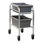 Thumbnail image #1 for New Age 1266 2-Lug Capacity Aluminum Lug Dolly for 15-1/2" x 25" x 8-3/4" Lugs, 5" Stem Swivel Casters