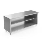 Thumbnail image #1 for Winholt Equipment STCT-3096-MS Stainless Steel Open Table with Mid-Shelf, Adjustable Bullet Feet, 96 x 30 x 34 in.