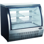Thumbnail image #1 for SABA SCGG-47 Curved Glass Refrigerated Deli Case, 47-1/4" W, Full-Service, Self-Contained, 6 Adjustable Shelves