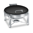 Thumbnail image #1 for Eastern Tabletop Pillard 3948/SMB 6 qt Round Stainless Steel Induction Chafing Dish with Hinged Dome Lid