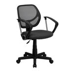 Thumbnail image #1 for Flash Furniture WA-3074-GY-A-GG Gray Swivel Task/Computer Chair, Adjustable Height, Mesh Back, Upholstered Seat, Nylon Arms, Casters
