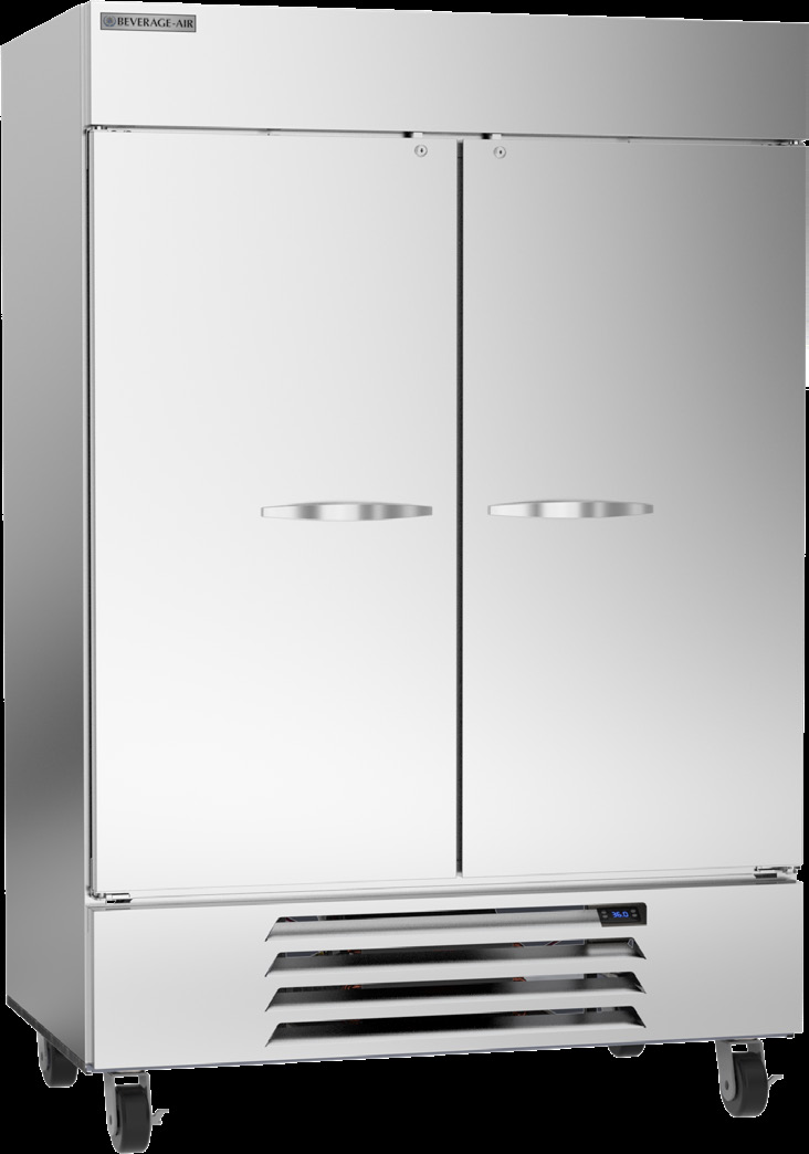 Product image #5 for Beverage-Air Horizon Series Two-Section Reach-In Refrigerator with Solid Hinged Doors, 46.15 Cu. Ft., Bottom-Mounted Refrigeration