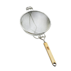 Thumbnail image #1 for TableCraft Products 1022 Reinforced Strainer, 10-1/4" Diameter, Tinned Double Medium Mesh, Flat Wooden Handle Case of 6