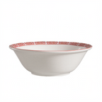 Thumbnail image #1 for CAC China Red Gate 105-74 Porcelain Noodle Bowl, 21 oz, 7" Round, Red/Bone White Case of 2 Dozen
