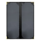 Thumbnail image #2 for Risch Seville SEVDX-2V 4.25X14 Hardback Faux-Leather Menu Cover, Double Fold, 2-View, 4-1/4" x 14" Case of 25