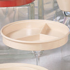 Thumbnail image #1 for Thunder Group Nustone NS608-1T 3-Compartment Round Melamine Divided Server, 8-1/4" Diameter, Tan Case of 6 Dozen