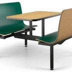 Thumbnail image #2 for JustChair Manufacturing Contour CONT-IS-47 47-Inch Freestanding Island Booth Table Unit, Laminated Bench Seats, Black Welded Steel Frame