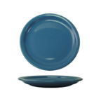 Thumbnail image #1 for International Tableware Cancun CAN-16-LB Ceramic Plate, 10-1/2" Round, Narrow Rolled Rim, Light Blue 1 Dozen