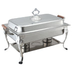 Thumbnail image #1 for CAC China Welsh CAFR-301 Full-Size Rectangular Stainless Steel Chafing Dish, 8 qt, Lift-Off Cover, Canned Heat