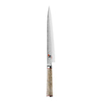 Thumbnail image #2 for Zwilling J.A. Henckels Miyabi 1019485 9-Inch Forged Slicing Knife with Birchwood Handle and 101-Layer Damascus Design
