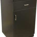 Thumbnail image #1 for ATSMFG ATS AT&S-WS1-BLK MFG Wait Station Cabinet, 24"W x 24-1/4"D x 39-1/4"H, Black Melamine, Swing Door, 4" Backsplash